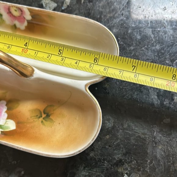 Vintage Morimura Hand Painted Noritake NIPPON Divided Dish Tray w/ Gold Handle - Picture 5 of 6